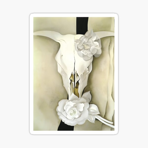 Item preview, O'Keeffe Skull with Calico Roses paintings  designed and sold by Artone369.