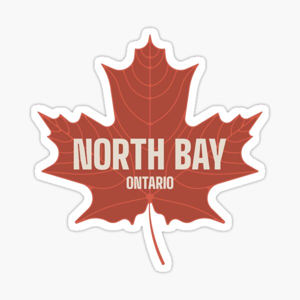 Item preview, North Bay Ontario Canada - Retro Rustic ON Canadian Outdoors Leaf  designed and sold by palmettodigital.