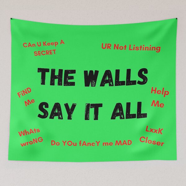 Item preview, The Walls Say It All green version designed and sold by Cora Gregory.