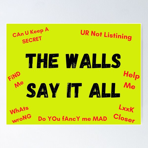 Item preview, The Walls Say It All yellow version designed and sold by Cora Gregory.