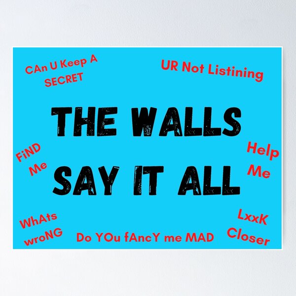 Item preview, The Walls Say It All blue version designed and sold by Cora Gregory.