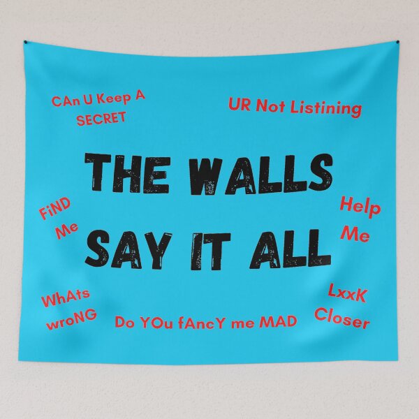 Item preview, The Walls Say It All blue version designed and sold by Cora Gregory.