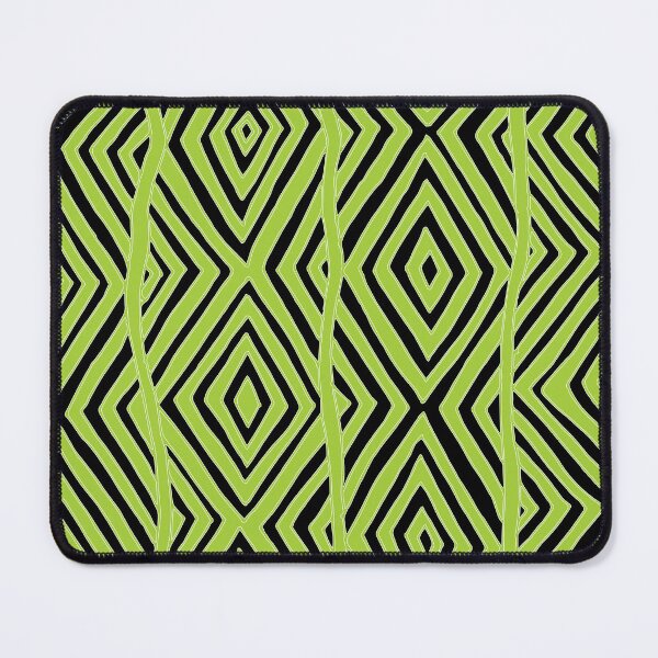 Item preview, Aboriginal art - Diamond pattern (Black and Lime Green) designed and sold by Black-Arts.