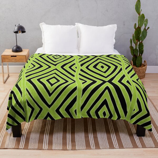 Item preview, Aboriginal art - Diamond pattern (Black and Lime Green) designed and sold by Black-Arts.