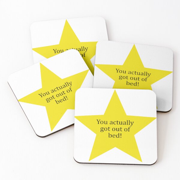 Item preview, "You actually got out of bed!" golden star designed and sold by Fangirlsleep.