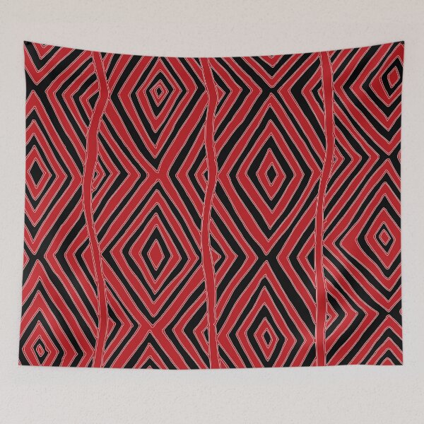 Item preview, Aboriginal art - Diamond pattern (Black and Red) designed and sold by Black-Arts.