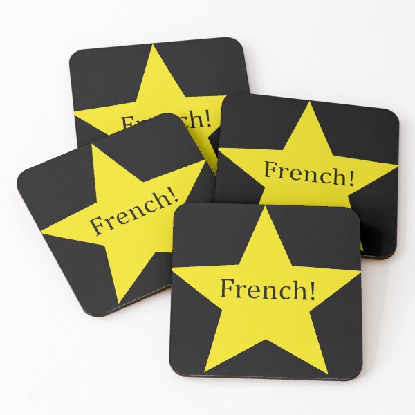 Item preview, "French!" golden star (black) designed and sold by Fangirlsleep.