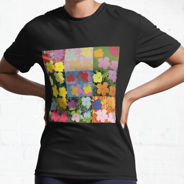 Aperçu de l'œuvre Flowerhol Warhol imprime des fleurs 2 roses, jaunes et oranges créée et vendue par Artone369.