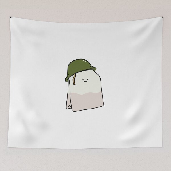 Item preview, cute little teabag wearing a ww2 army helmet designed and sold by Captain-Jackson.