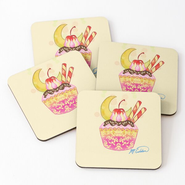 Item preview, Moon Cherry Cupcake designed and sold by MarielaArtShop.