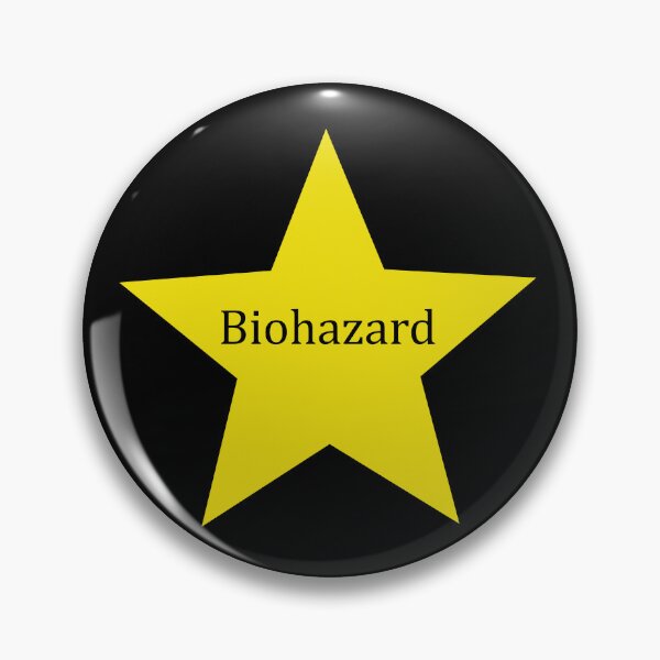 Item preview, "Biohazard" golden star (black) designed and sold by Fangirlsleep.