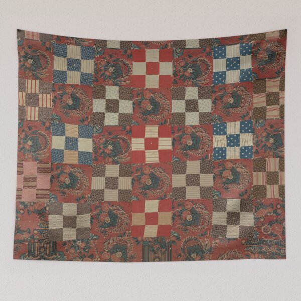 Item preview, Patrón acolchado cuadrado rojo, blanco y azul de patchwork designed and sold by CatbellyDesigns.