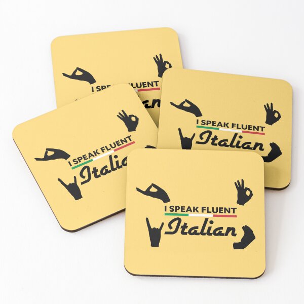 Item preview, I speak fluent Italian - Hand gesture on yellow designed and sold by Dibujo Divertido.