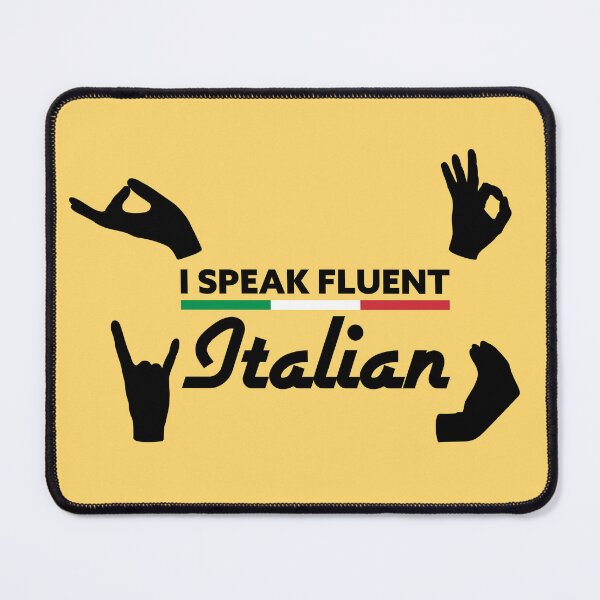 Item preview, I speak fluent Italian - Hand gesture on yellow designed and sold by Dibujo Divertido.
