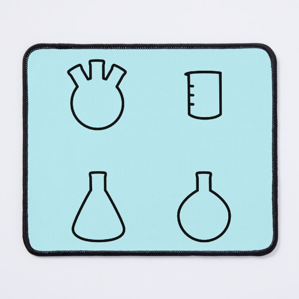 Item preview, Three Flasks and a Beaker - Light Blue Background designed and sold by Artsy-Chemist.