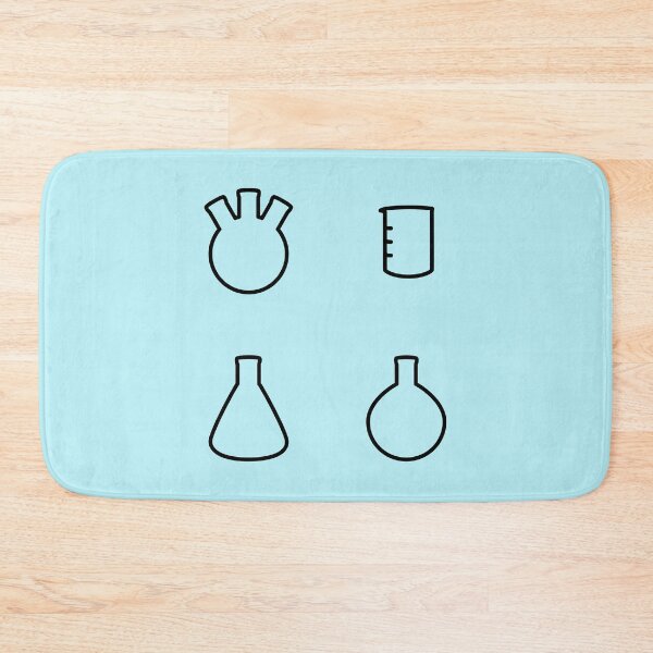 Item preview, Three Flasks and a Beaker - Light Blue Background designed and sold by Artsy-Chemist.