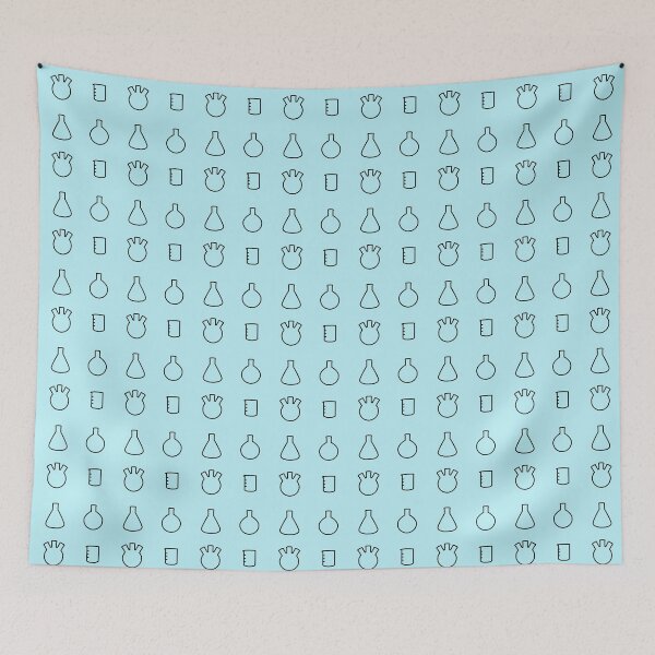 Item preview, Three Flasks and a Beaker - Light Blue Background designed and sold by Artsy-Chemist.
