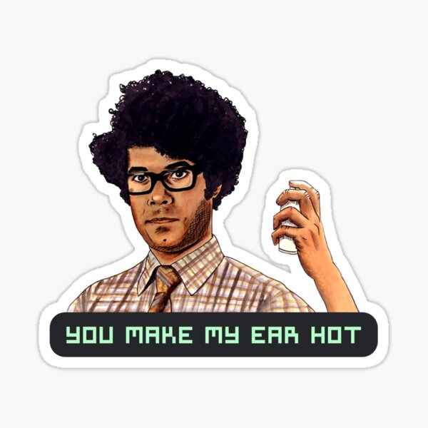 The It Crowd Maurice Moss Hot Ear Sticker Sticker For Sale By Lolo