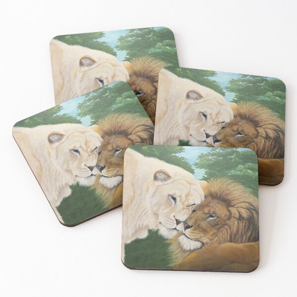 Item preview, Original oil painting of lion and lioness designed and sold by Brelisa.