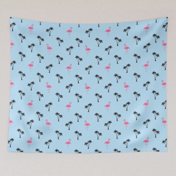 Item preview, Flamingo Tropical Summer Bird Palm Trees Pattern designed and sold by Spaceshipsells.