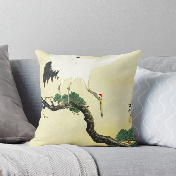 Item preview, Japanese crane bird on branch of pine designed and sold by vanyadesign.