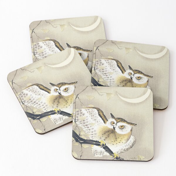 Item preview, Japanese Long-eared owl in ginkgo designed and sold by vanyadesign.