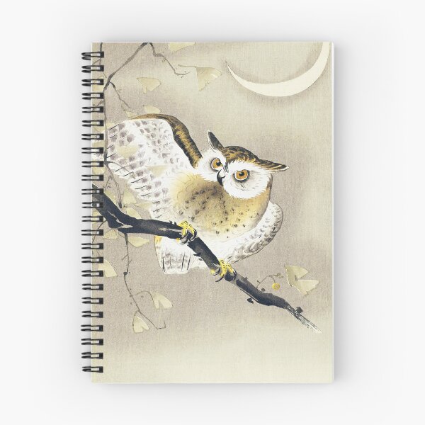 Item preview, Japanese Long-eared owl in ginkgo designed and sold by vanyadesign.