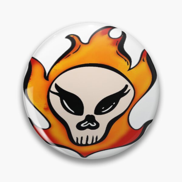 Item preview, Skull with flames designed and sold by Crochetamommy.