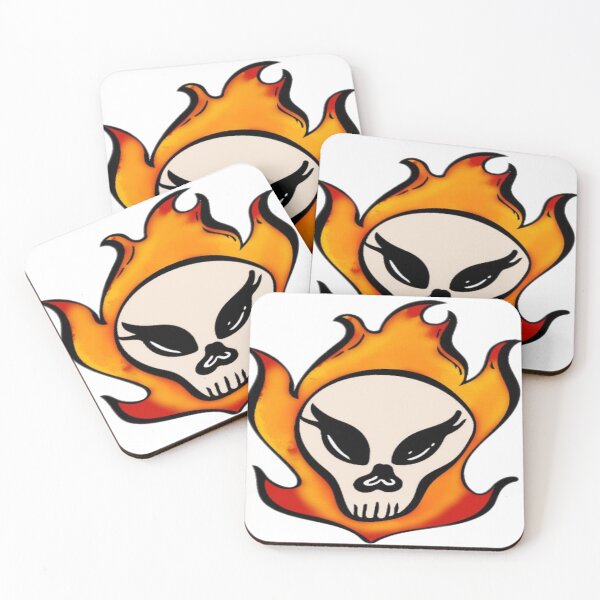 Item preview, Skull with flames designed and sold by Crochetamommy.