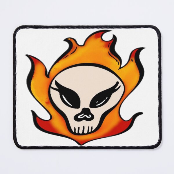 Item preview, Skull with flames designed and sold by Crochetamommy.