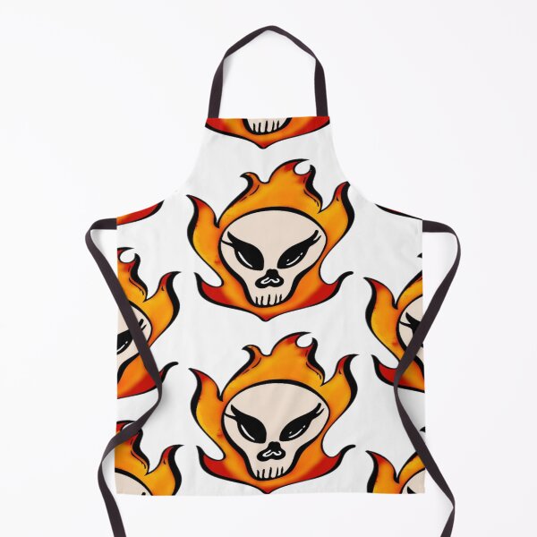 Item preview, Skull with flames designed and sold by Crochetamommy.