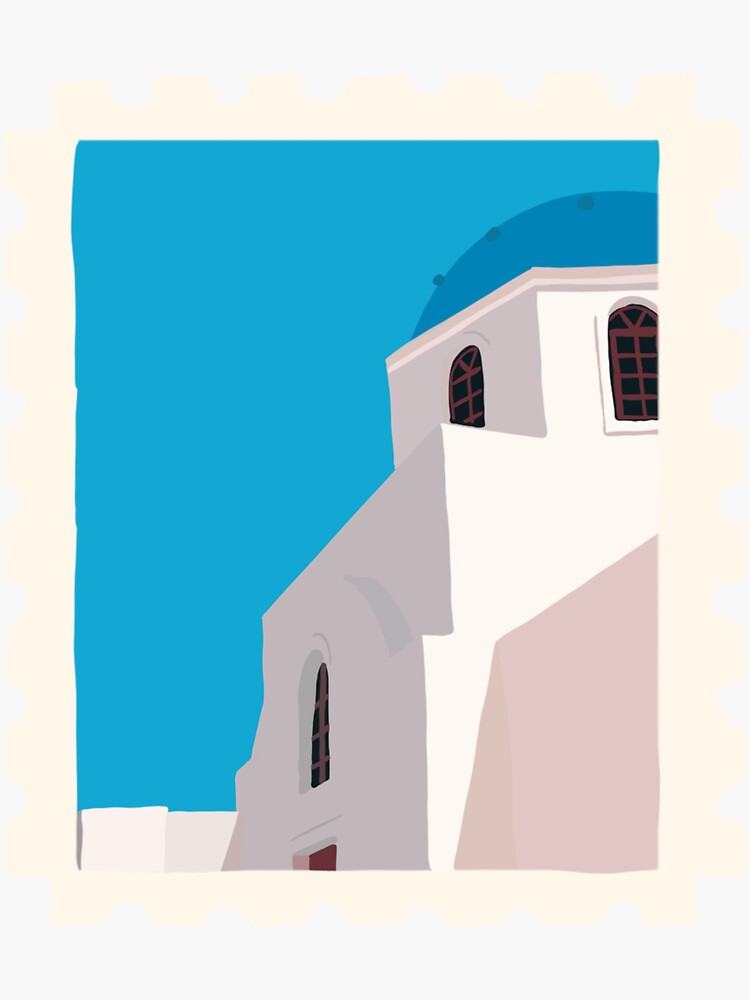 Thumbnail 3 of 3, Sticker, Greece Stamp designed and sold by riley17.