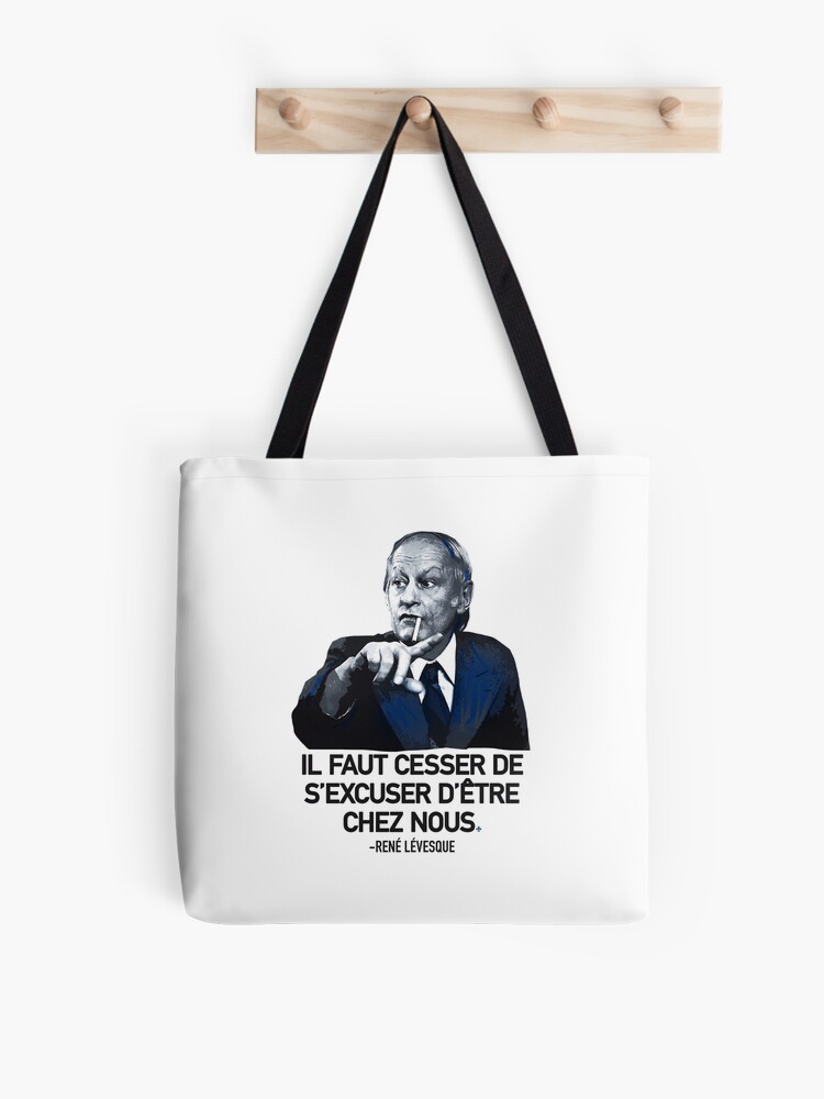 René Lévesque quote Il faut cesser de s'excuser d'être chez nous Quebec  black background HD HIGH QUALITY ONLINE STORE | Poster