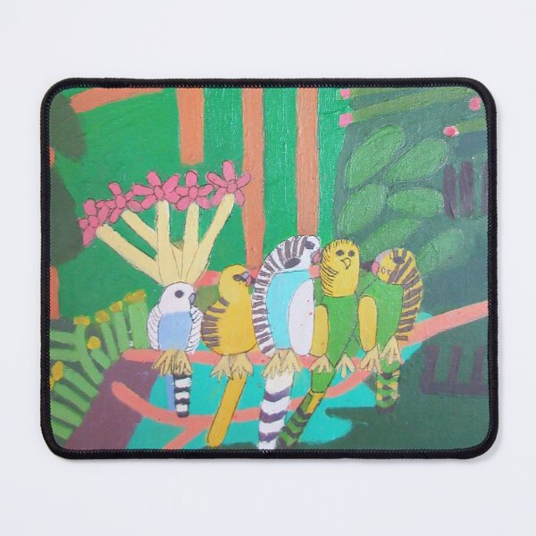 Item preview, Five Budgerigars Zionart Zion Levy Stewart designed and sold by Zion Levy Stewart.
