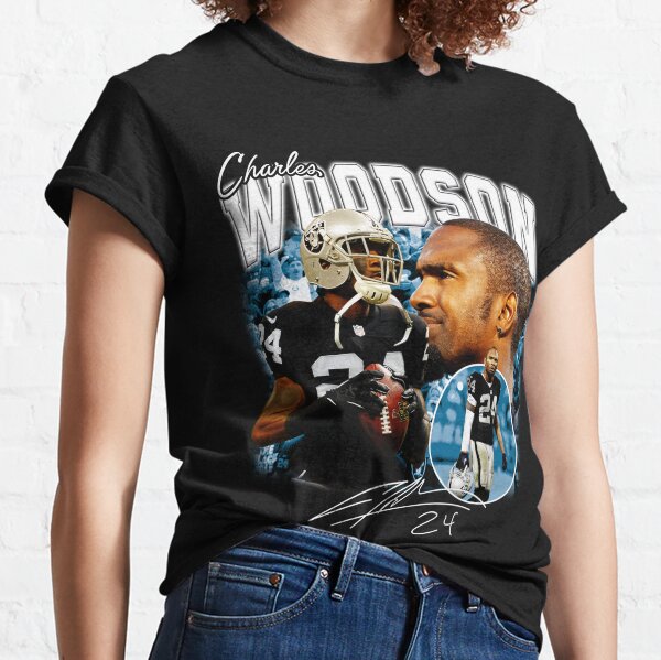 Charles Woodson Oakland Las Vegas Raiders Football Crew T-Shirt S-5XL