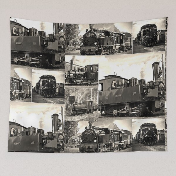 Item preview, Classic Vintage Trains Montage #3 Sepia Color designed and sold by Krispsm.