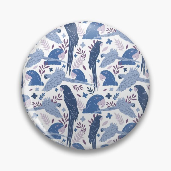 Item preview, Blue Parrots Leaves Pattern designed and sold by Mnightsa.