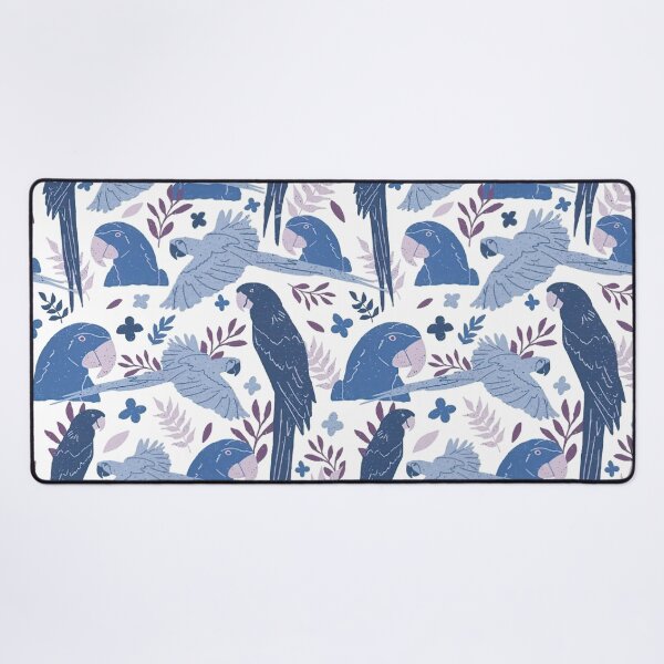 Item preview, Blue Parrots Leaves Pattern designed and sold by Mnightsa.