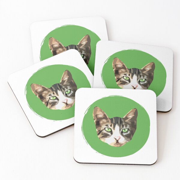 Item preview, Green Eyed Tabby Cat - Cute Cat Pop Art - Paint Dot - WPAP designed and sold by inkandmoth.