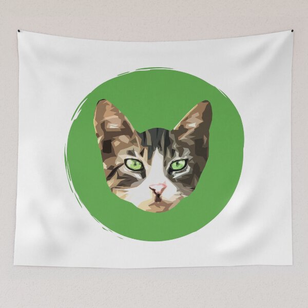 Item preview, Green Eyed Tabby Cat - Cute Cat Pop Art - Paint Dot - WPAP designed and sold by inkandmoth.
