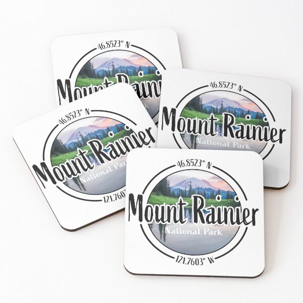 Item preview, Mount Rainier Design with Latitude and Longitude designed and sold by Redneck Designs.