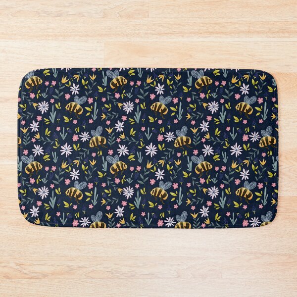 Item preview, Watercolor Bees Floral  designed and sold by Mnightsa.