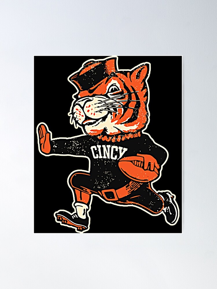 Cincinnati Bengals Retro Mascot Fan Design Art Print