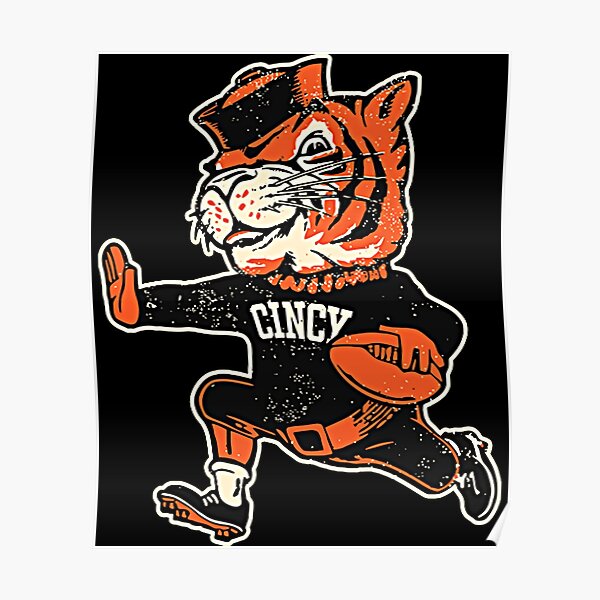 Cincinnati Bengals Retro Mascot Fan Design Art Print