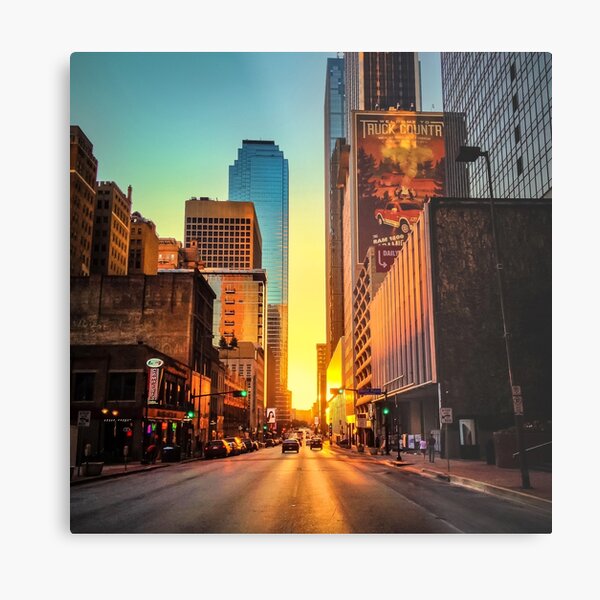 Elm Street Sunset, Dallas Metal Print