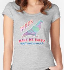 Birds Make Me Happy Women's Fitted Scoop T-Shirt