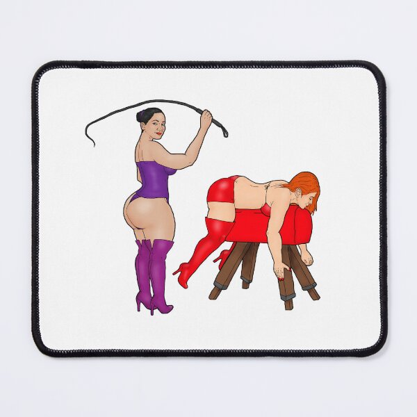 Item preview, PAWG Domina whips slave on buck in clothes designed and sold by PinUpsandPulp.