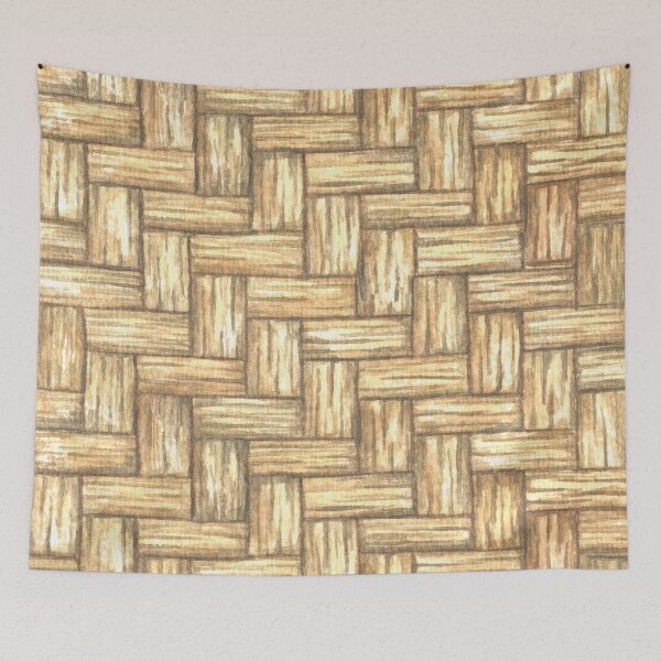Item preview, Wooden Wicker Basket Weave - Country Farmhouse Style Pattern designed and sold by SeasonsChange-.
