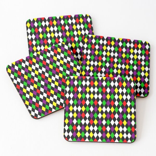 Item preview, Colorful Primary Color Harlequin Diamonds Clowncore Circuscore designed and sold by PirateAvocado.