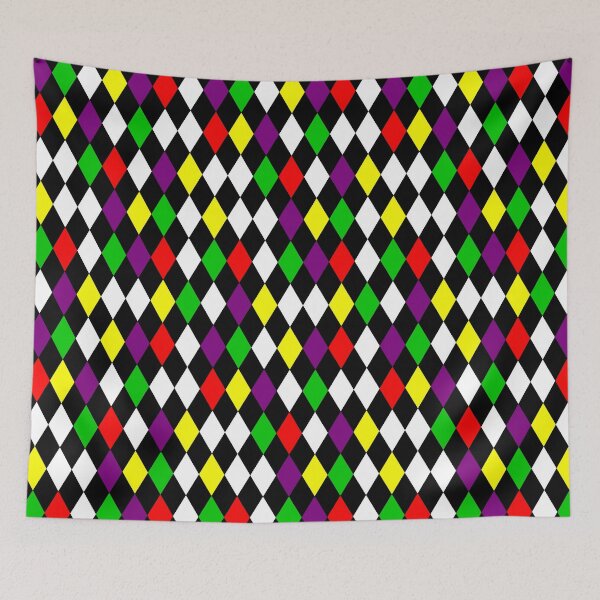 Item preview, Colorful Primary Color Harlequin Diamonds Clowncore Circuscore designed and sold by PirateAvocado.